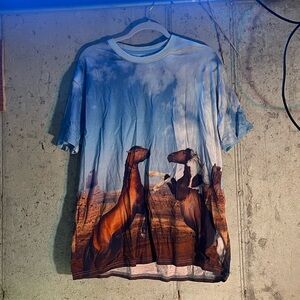 Urban Outfitters AOP horse graphic tee, size M/L